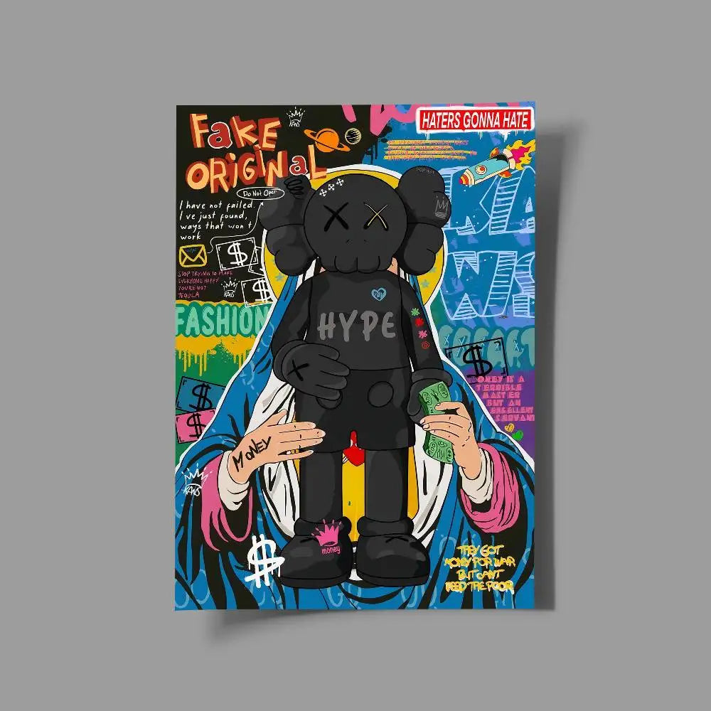 Kaws Cartoon Abstract Graffiti