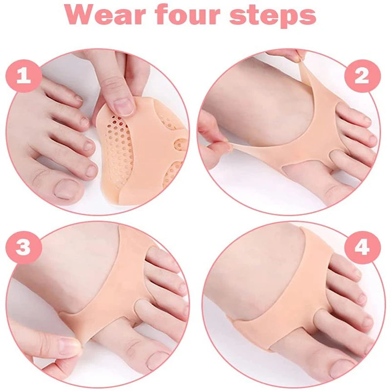 1 Pair Silicone Heel Protectors Gel Metatarsal Pads Forefoot Cushion for Women And Men Foot Comfort Pad