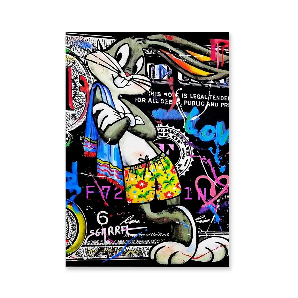 MINISO Bugs Bunny Banksy Pop Art Canvas