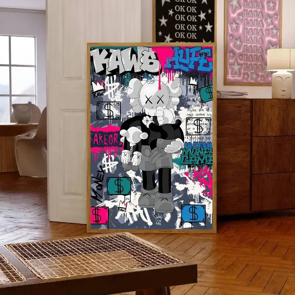 Kaws Graffiti Violent Teddy Bear Poster Print