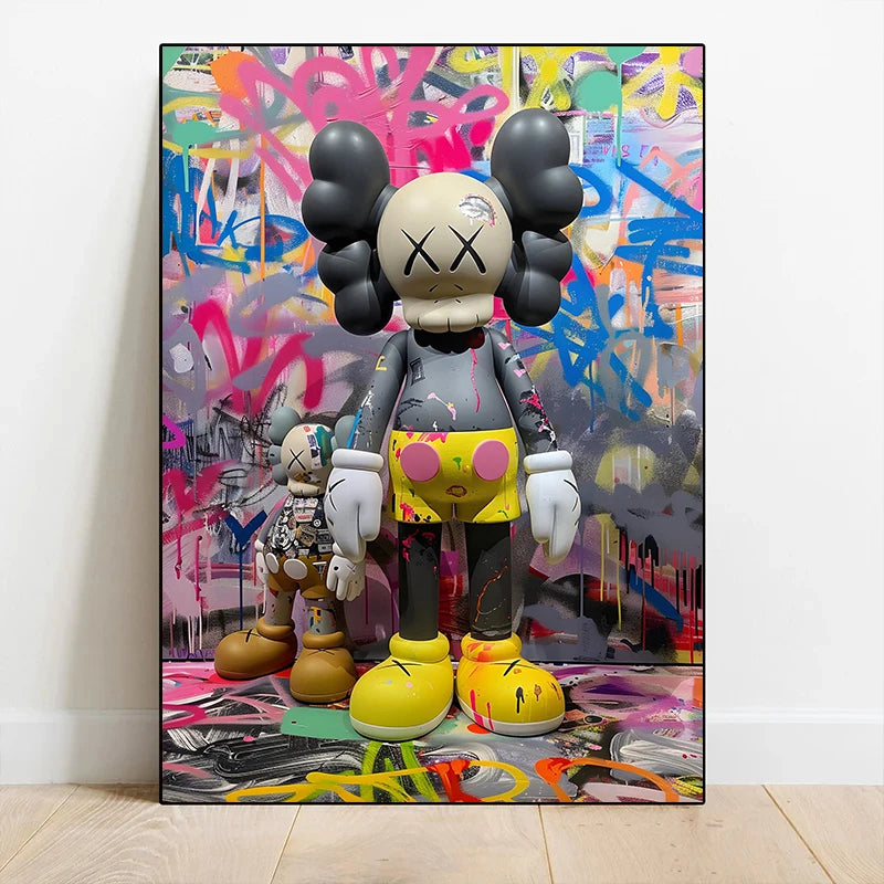 Kaws Graffiti Abstract Colorful Bear