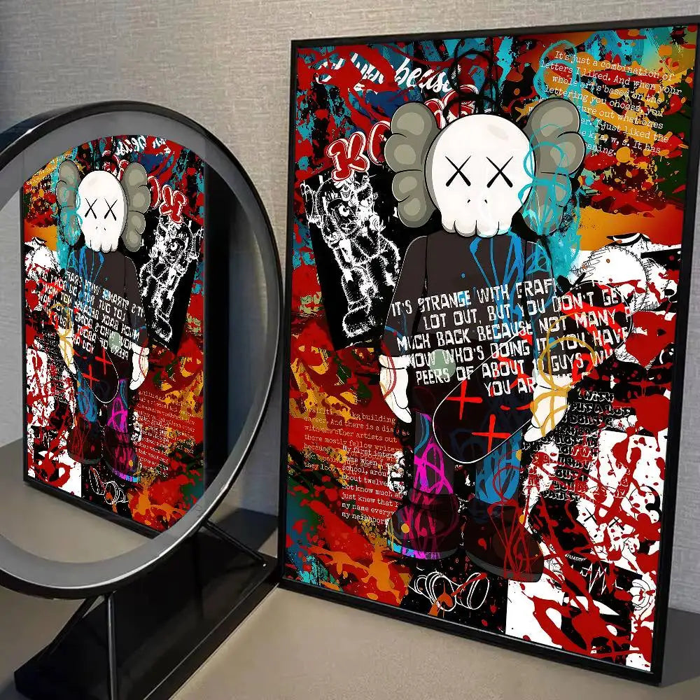 Kaws Graffiti Violent Teddy Bear Poster Print