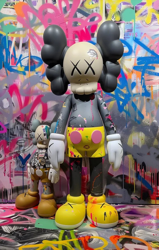Kaws Graffiti Abstract Colorful Bear