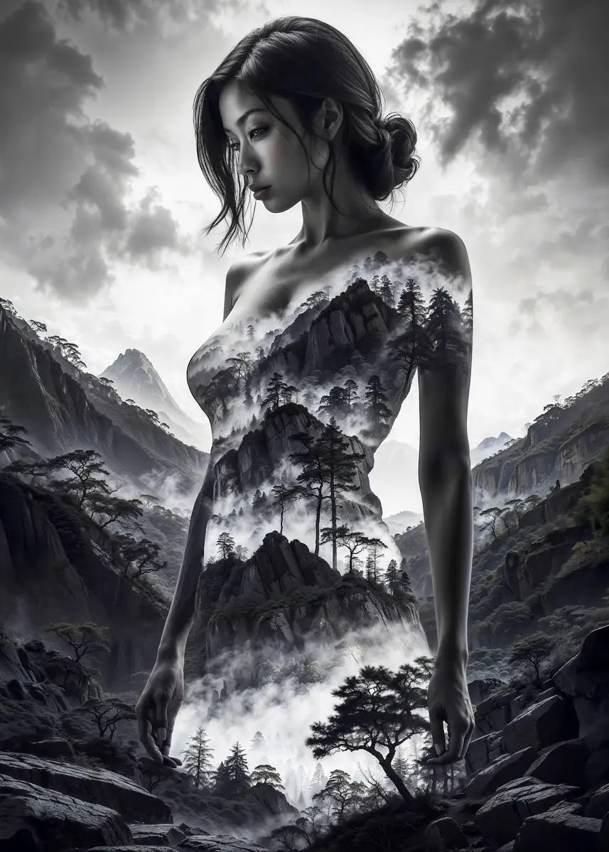 Sexy Cyberpunk City Girl Poster Abstract Beautiful