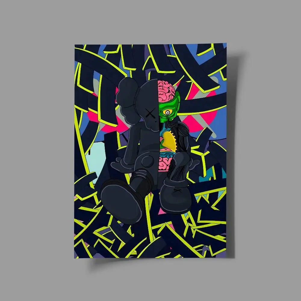 Kaws Cartoon Abstract Graffiti