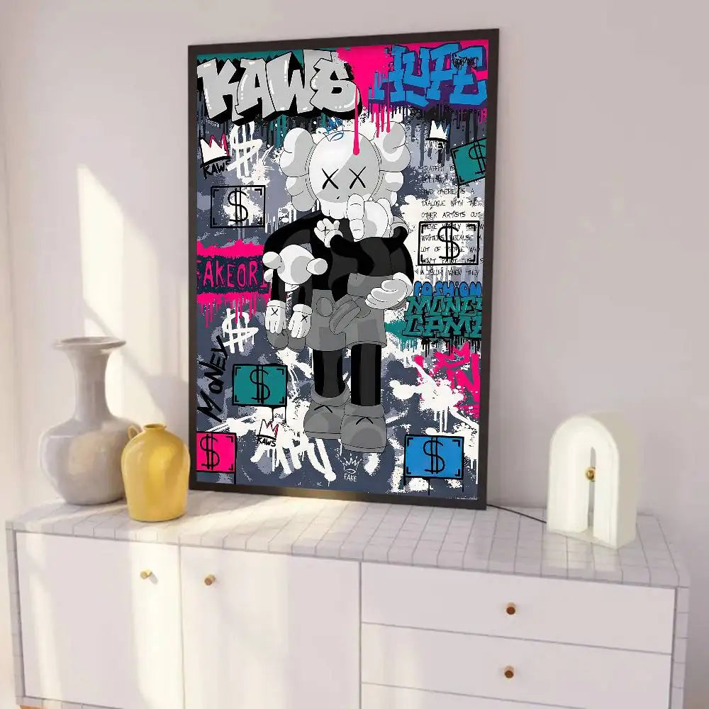 Kaws Graffiti Violent Teddy Bear Poster Print