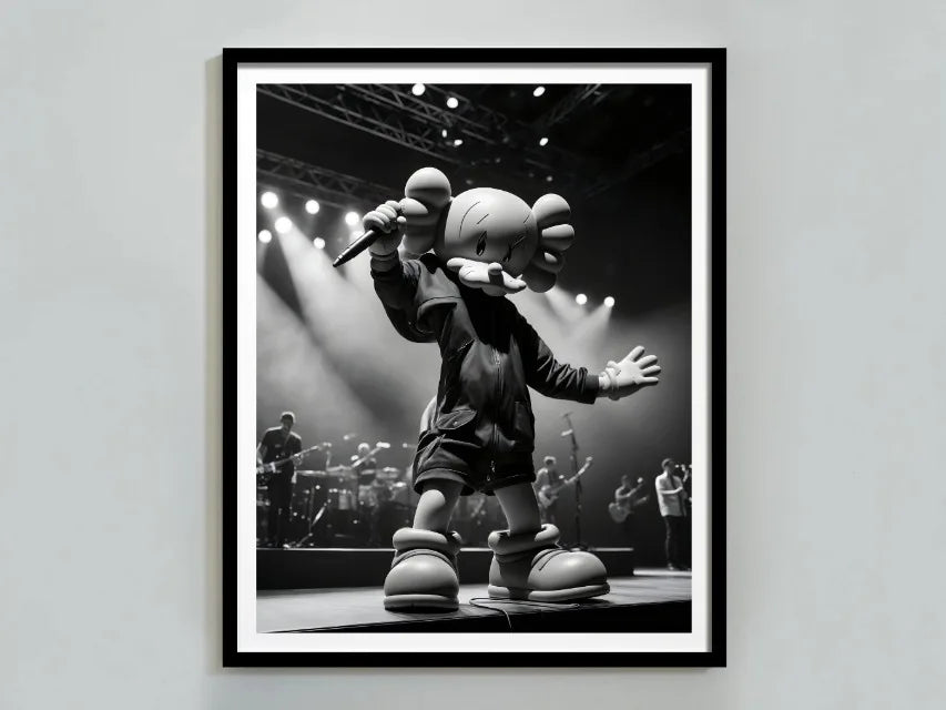 Kaws Cute Teddy Bear Black White