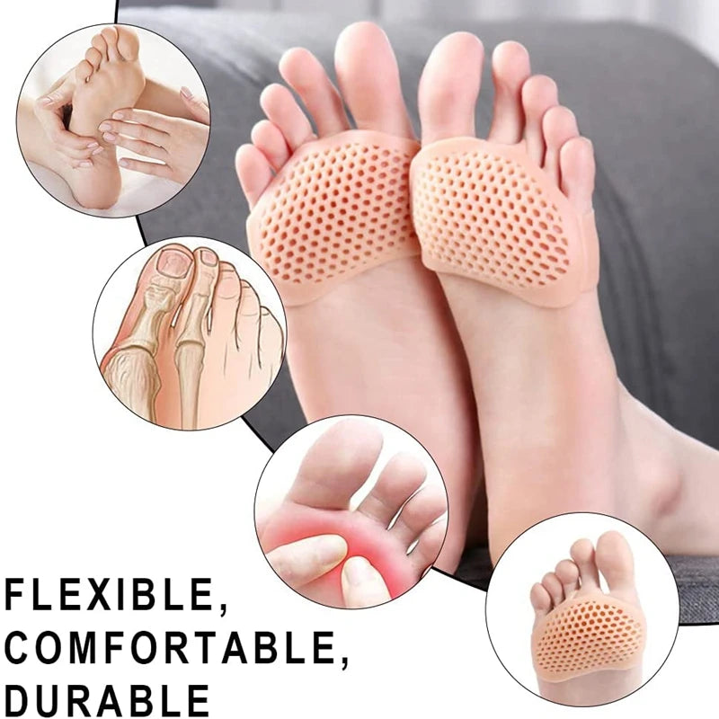 1 Pair Silicone Heel Protectors Gel Metatarsal Pads Forefoot Cushion for Women And Men Foot Comfort Pad