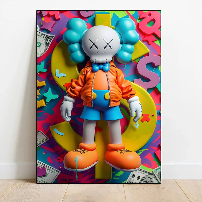 Kaws Graffiti Abstract Colorful Bear