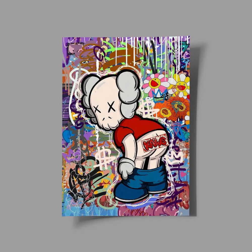 Kaws Cartoon Abstract Graffiti