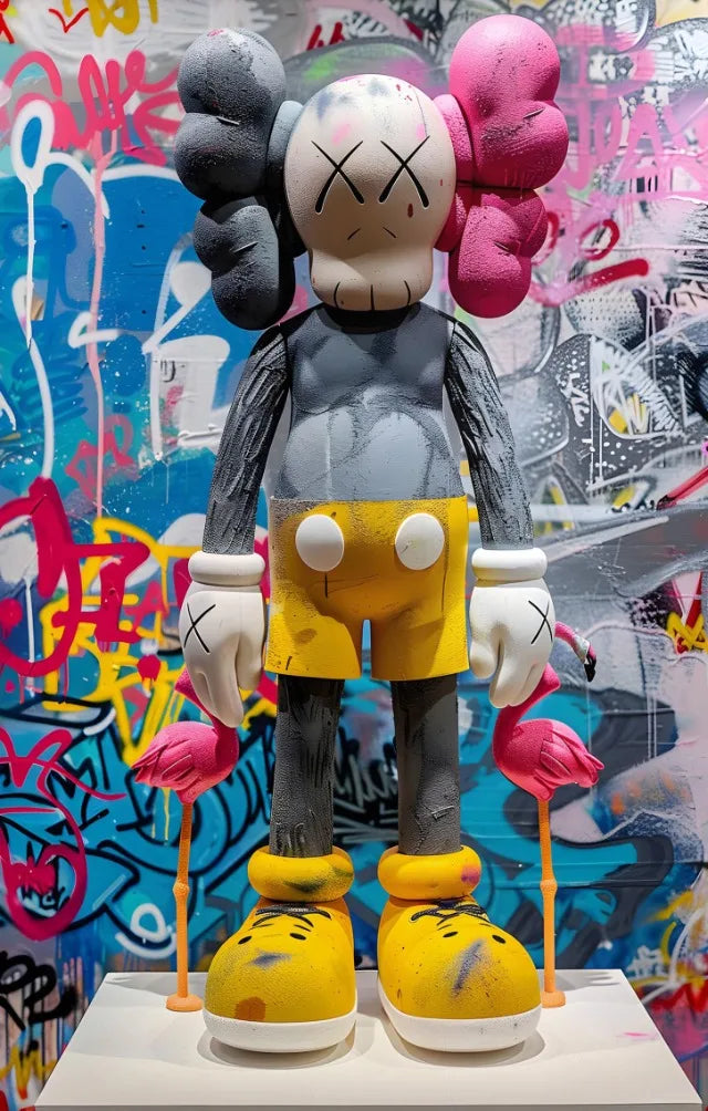 Kaws Graffiti Abstract Colorful Bear