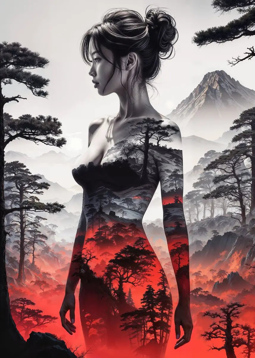 Sexy Cyberpunk City Girl Poster Abstract Beautiful