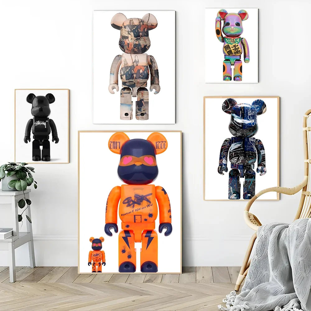 Japan Bearbrick Toy Poster Self-adhesive Art