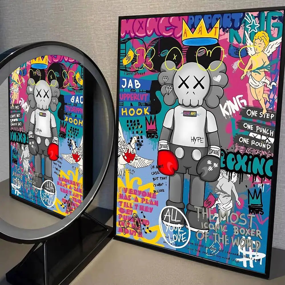 Kaws Graffiti Violent Teddy Bear Poster Print