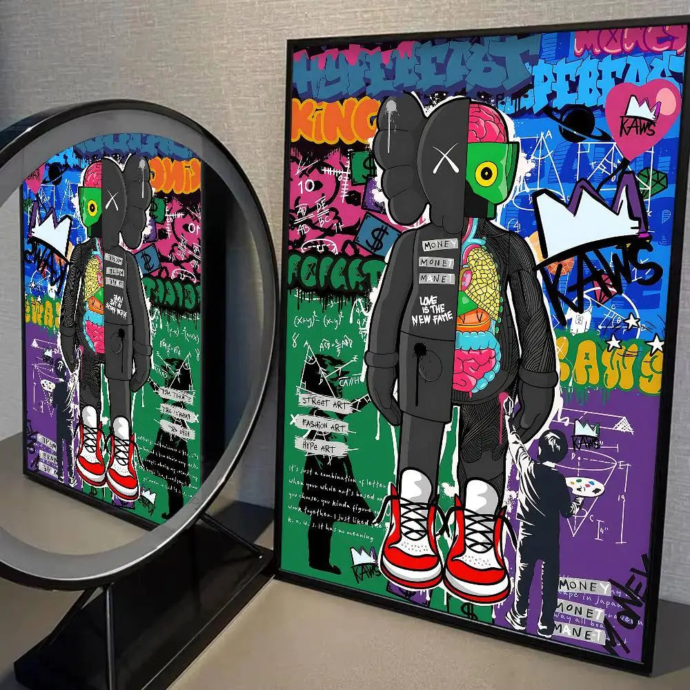 Kaws Graffiti Violent Teddy Bear Poster Print