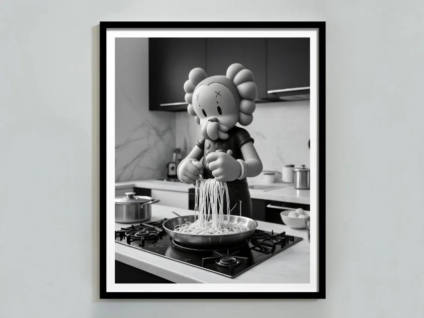 Kaws Cute Teddy Bear Black White