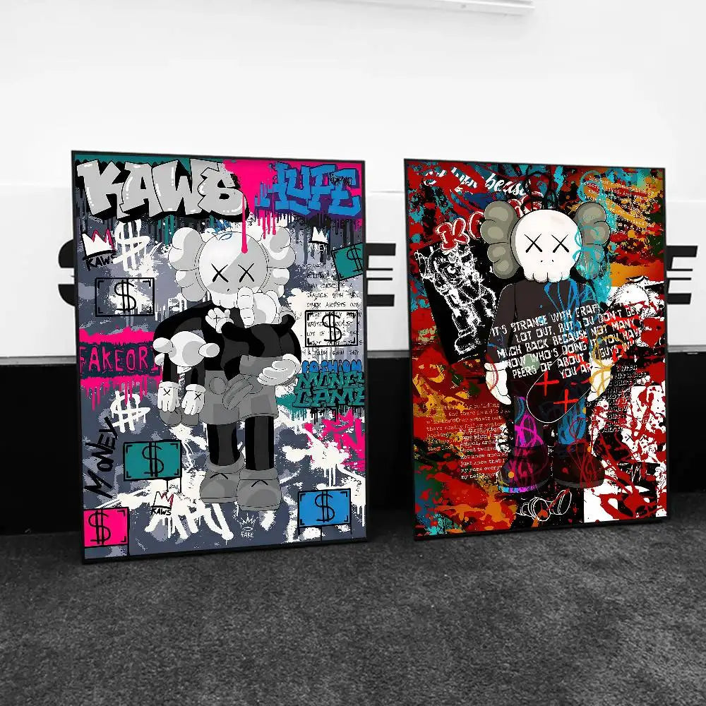 Kaws Graffiti Violent Teddy Bear Poster Print