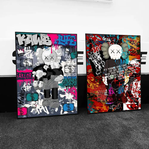 Kaws Graffiti Violent Teddy Bear Poster Print