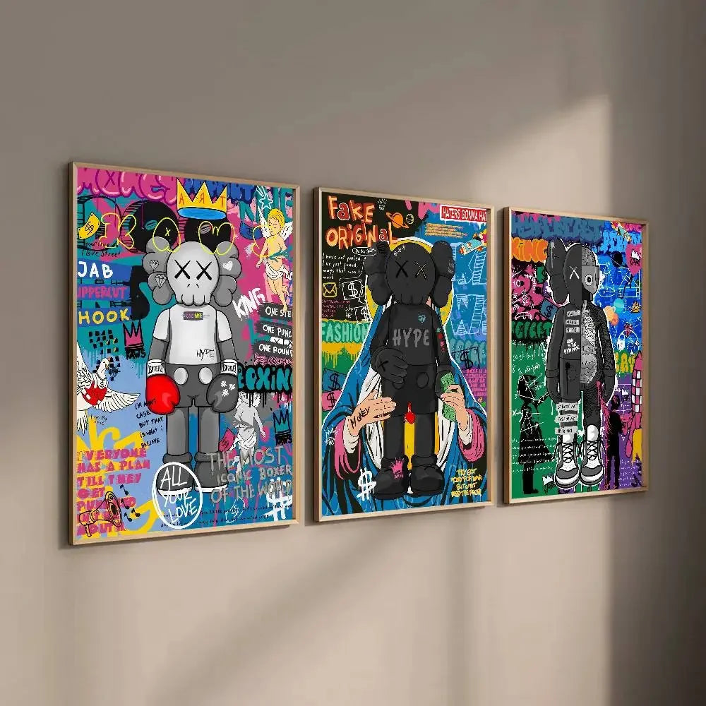Kaws Cartoon Abstract Graffiti