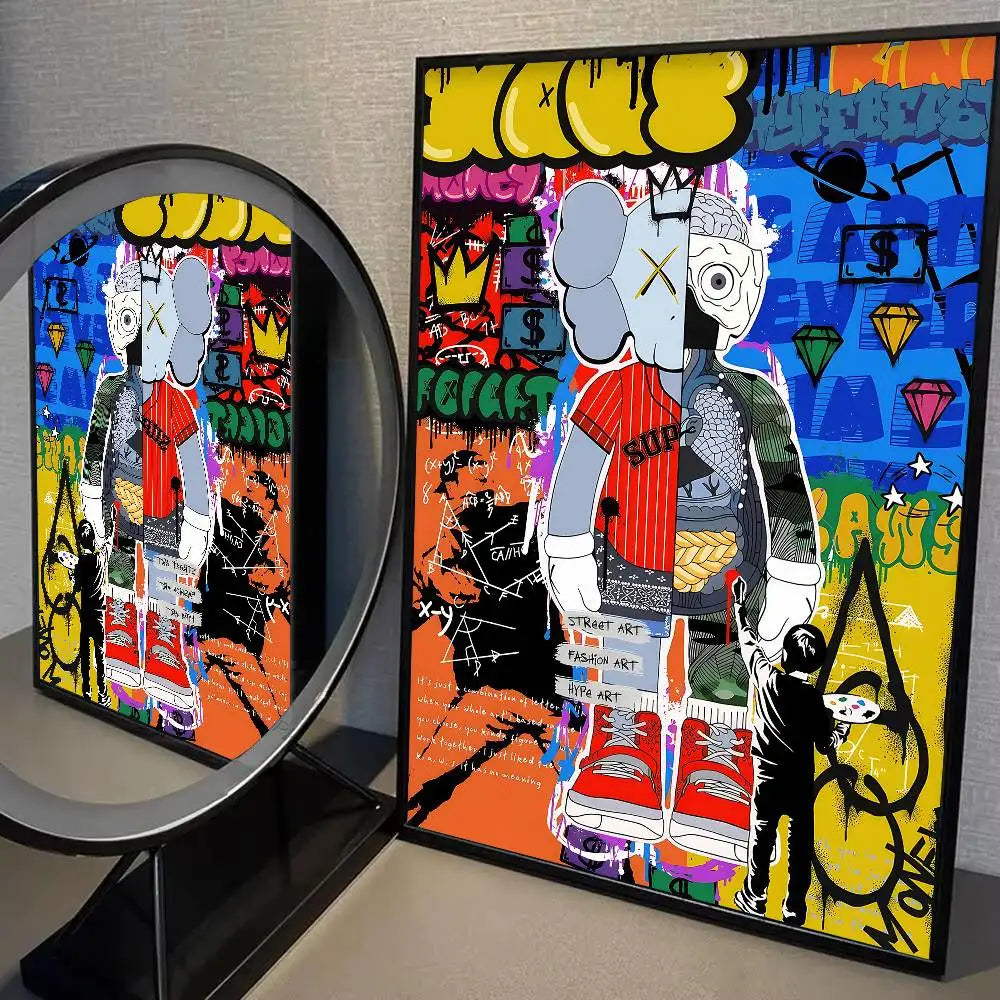 Kaws Graffiti Violent Teddy Bear Poster Print