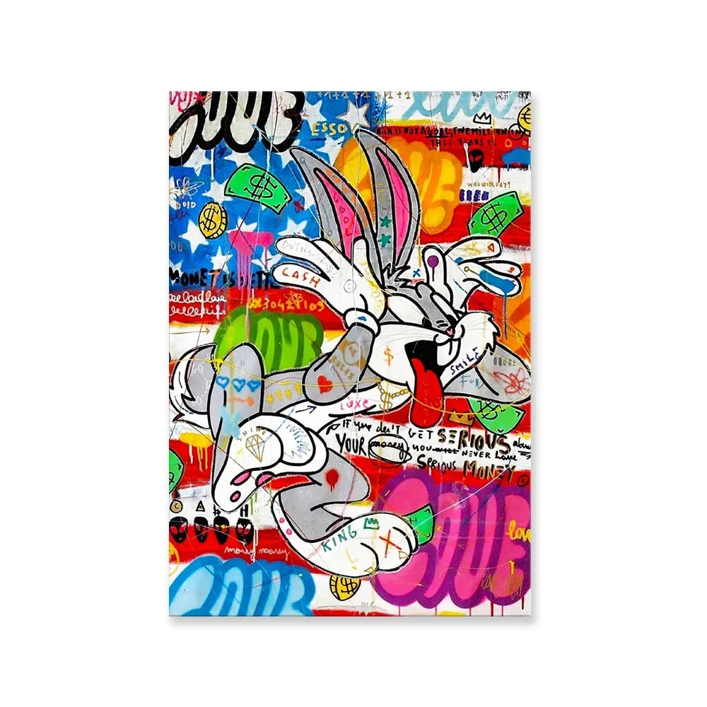 MINISO Bugs Bunny Banksy Pop Art Canvas