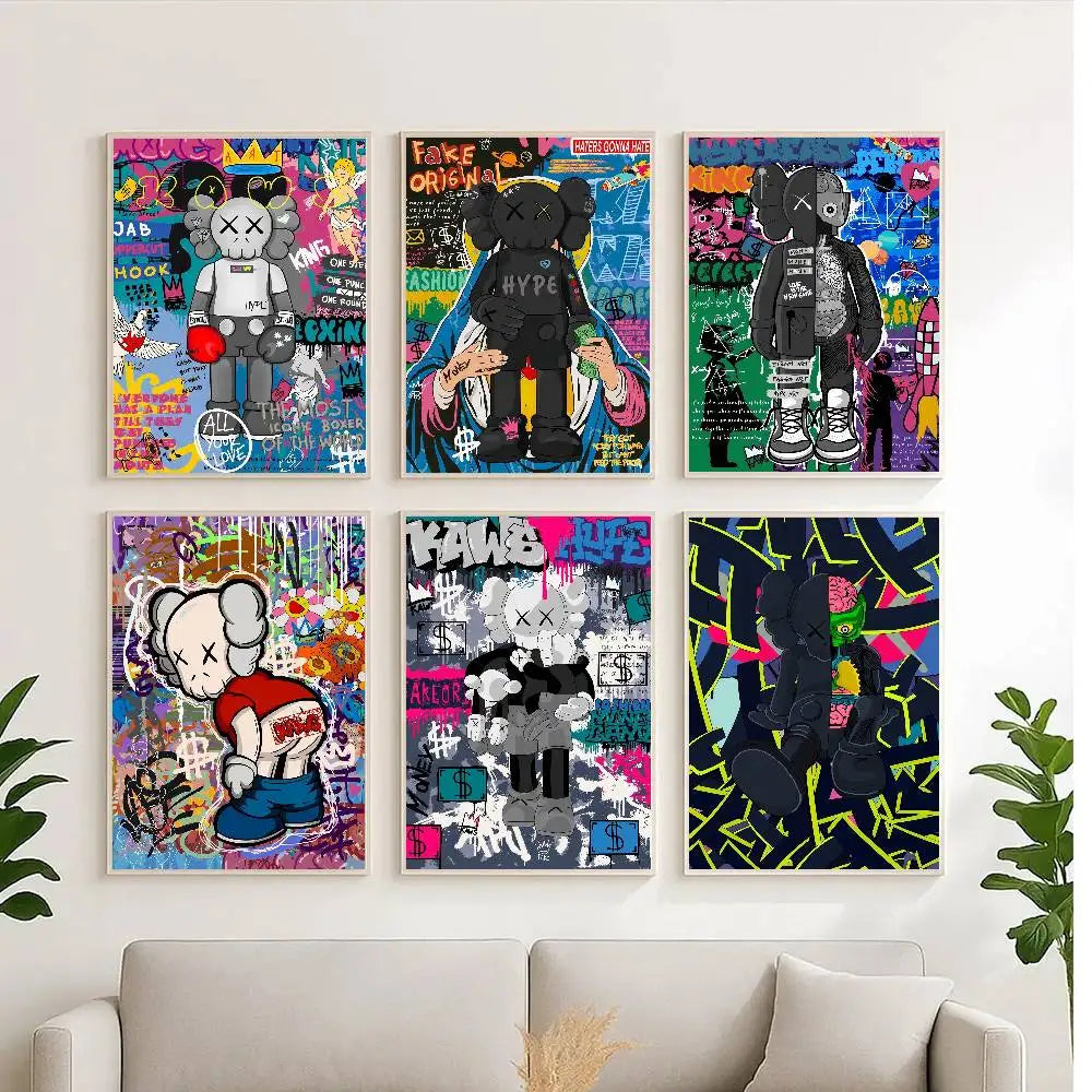 Kaws Cartoon Abstract Graffiti