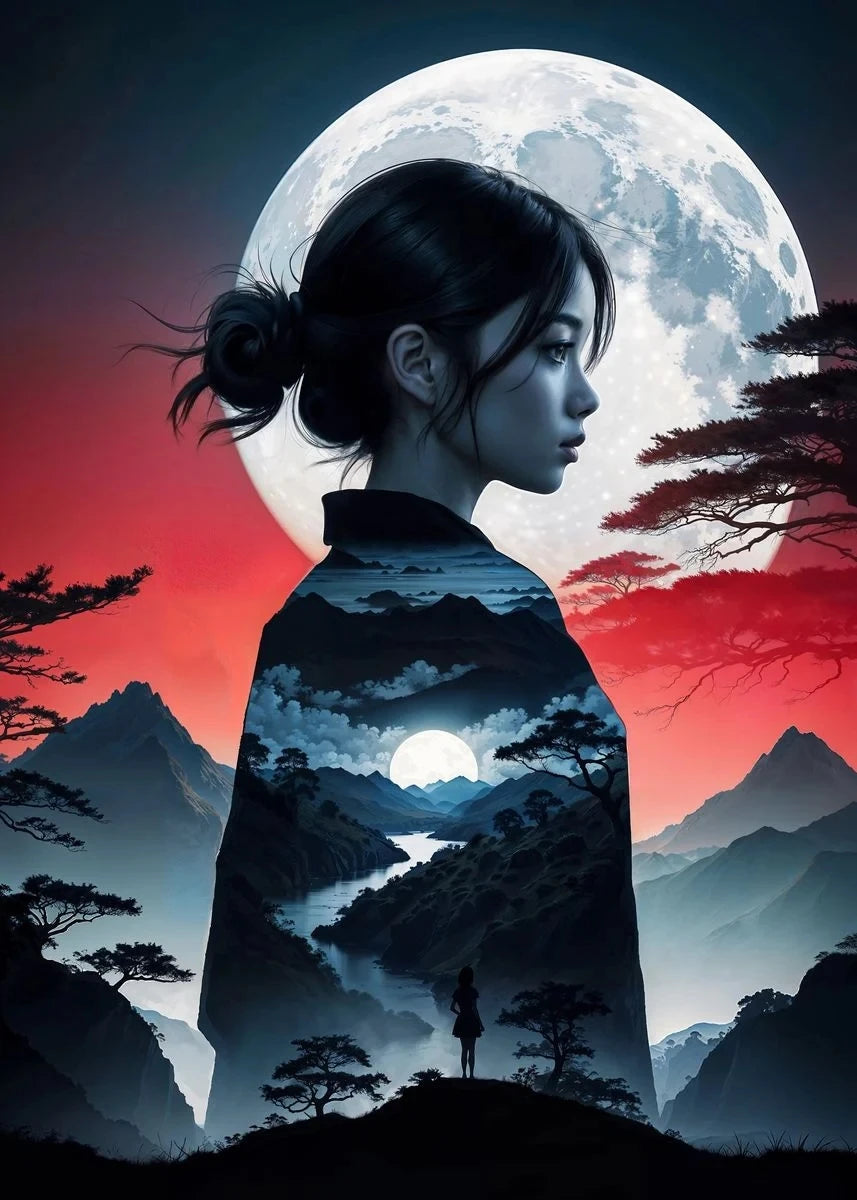 Sexy Cyberpunk City Girl Poster Abstract Beautiful