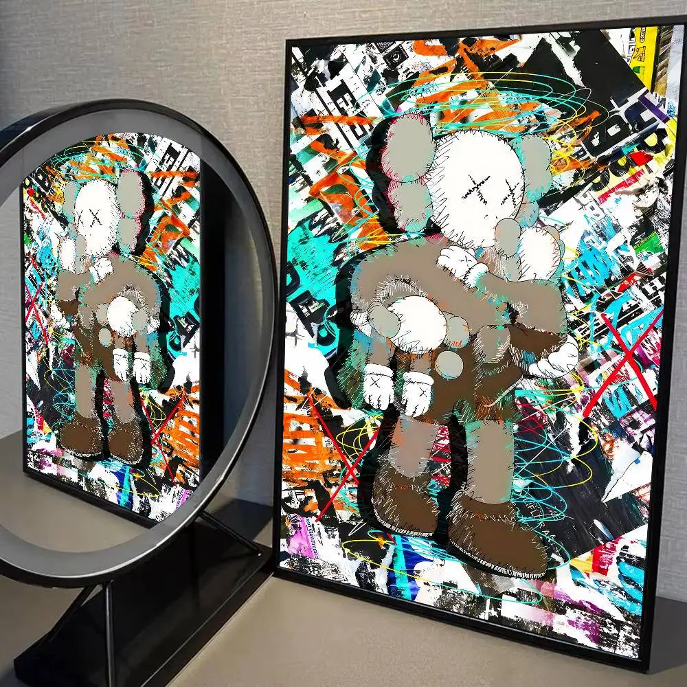 Kaws Graffiti Violent Teddy Bear Poster Print