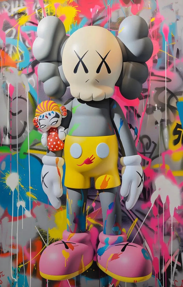 Kaws Graffiti Abstract Colorful Bear