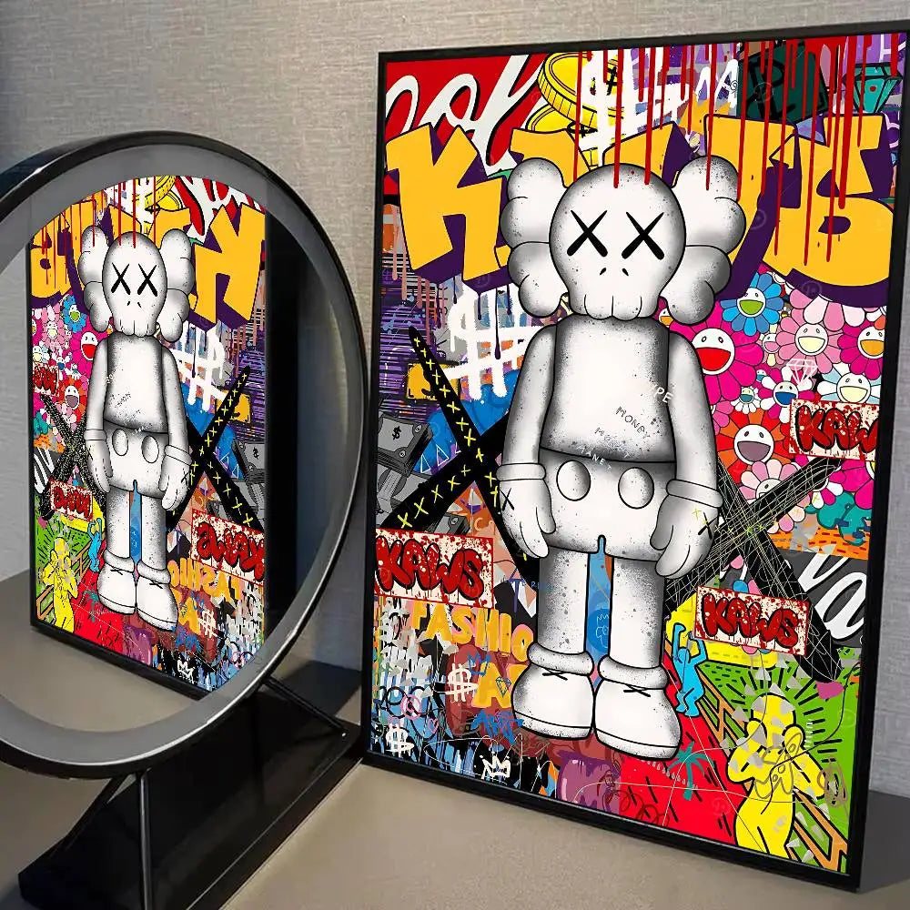 Kaws Graffiti Violent Teddy Bear Poster Print