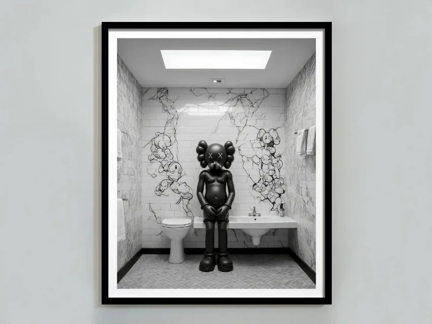 Kaws Cute Teddy Bear Black White