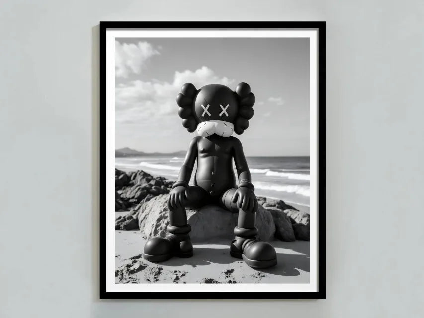 Kaws Cute Teddy Bear Black White