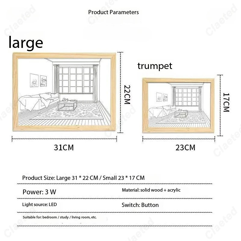Anime LED Lighting Painting Animation Nightlight
