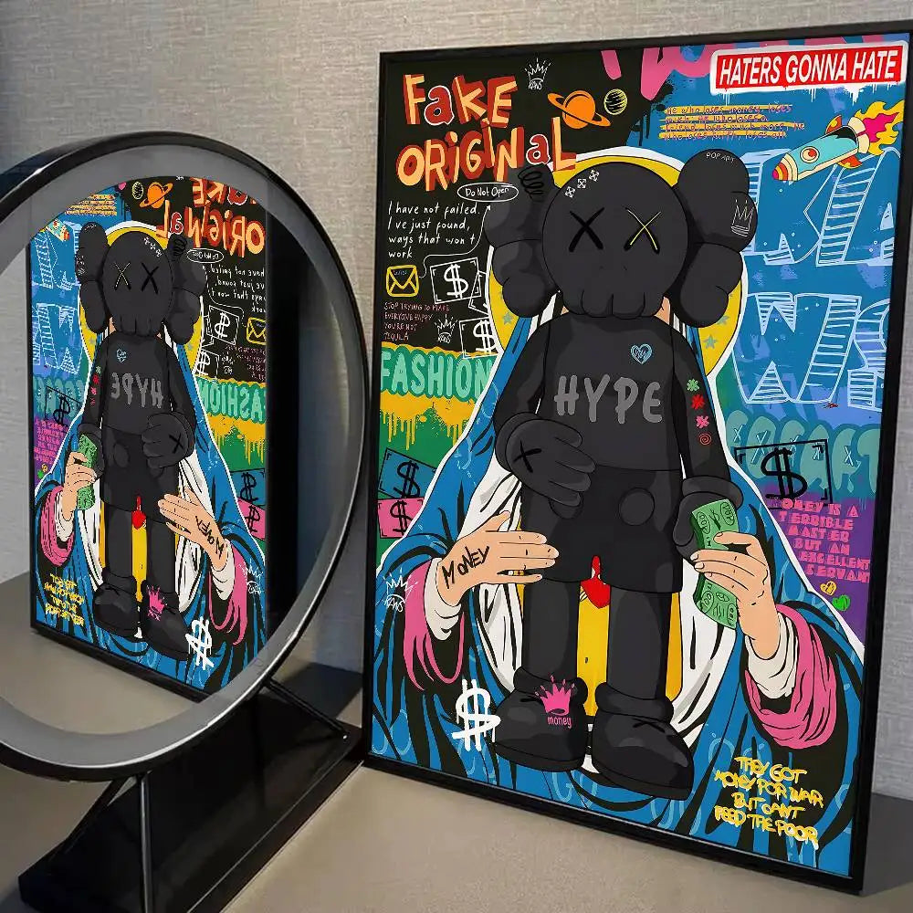 Kaws Graffiti Violent Teddy Bear Poster Print