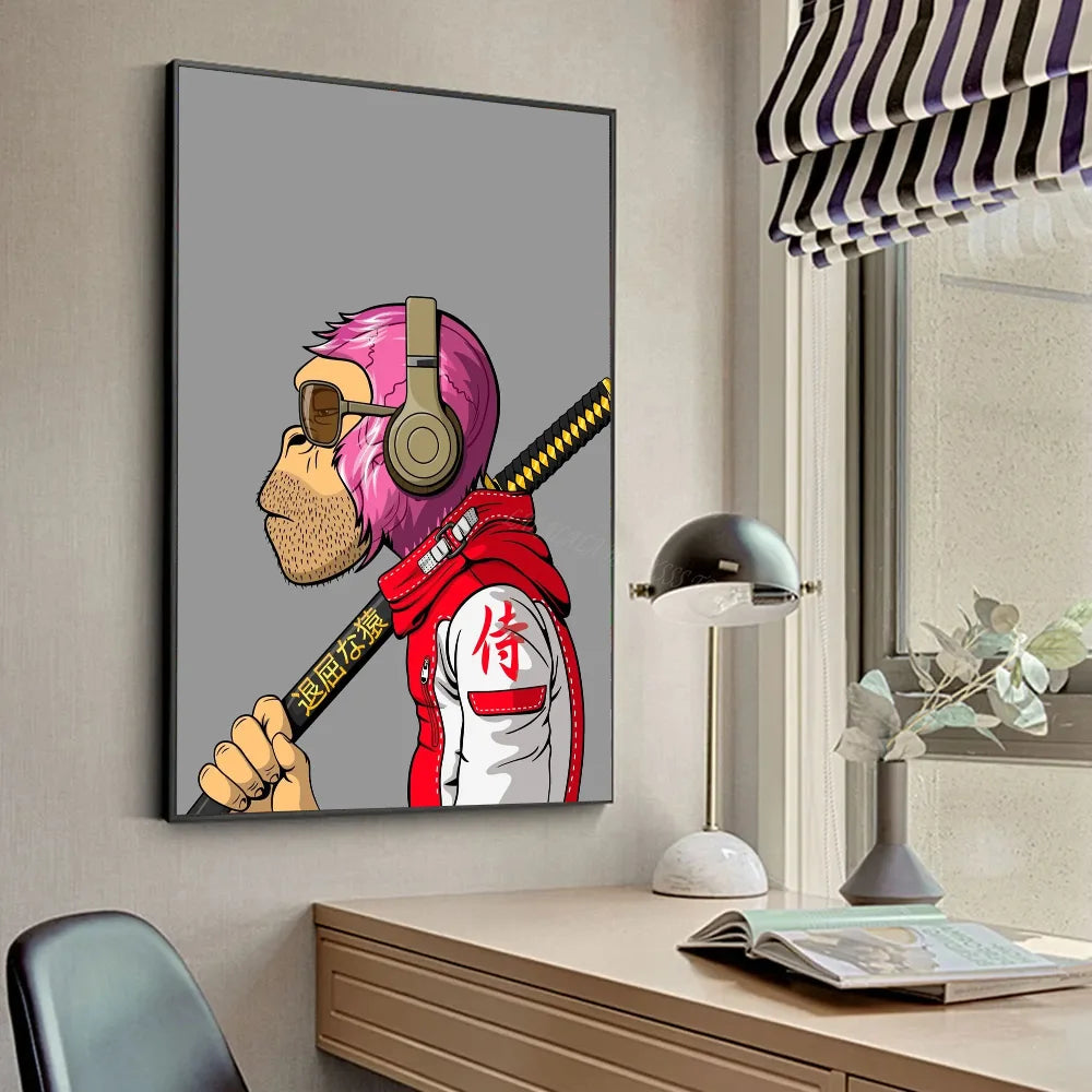 Funky Funny Animal Art Monkey