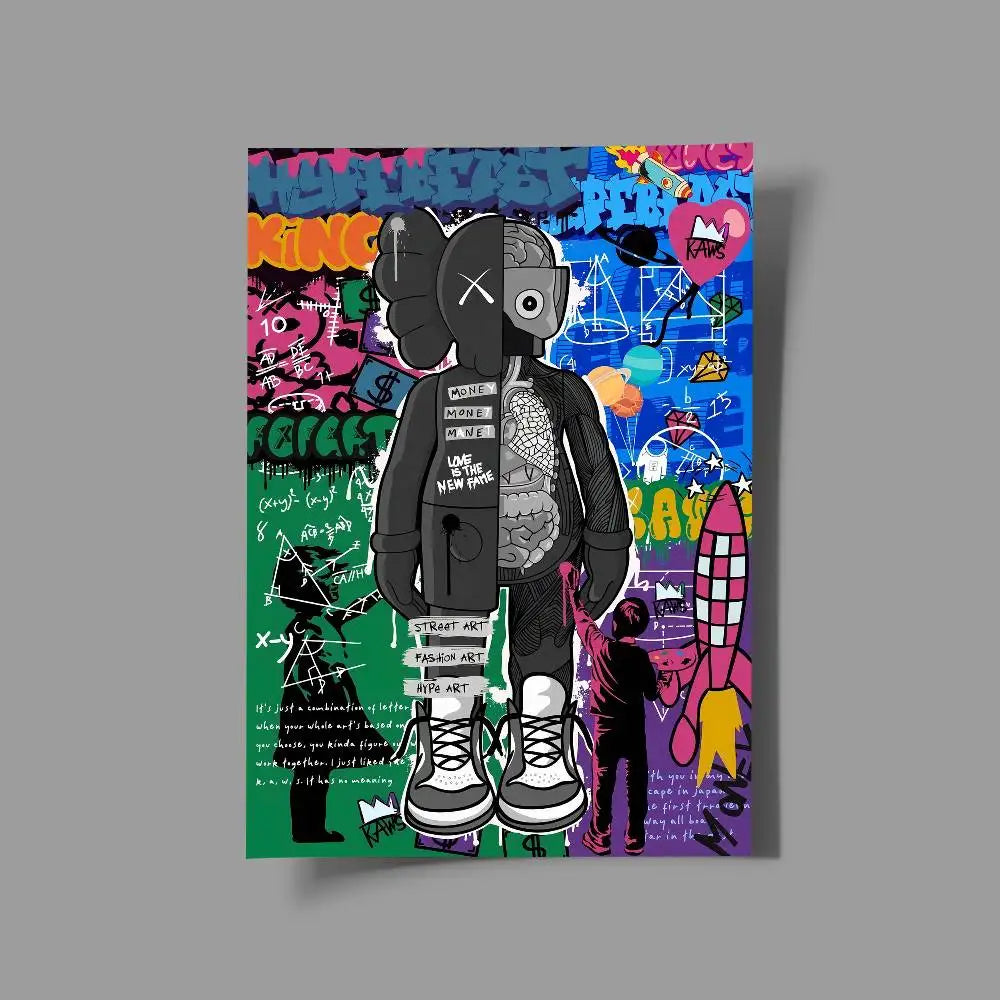 Kaws Cartoon Abstract Graffiti