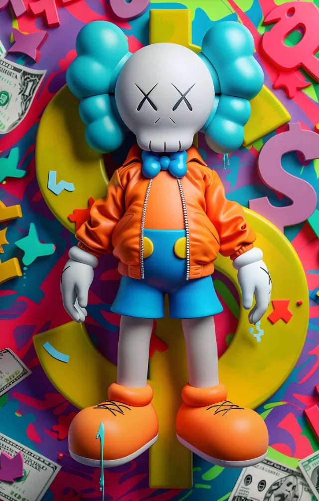Kaws Graffiti Abstract Colorful Bear