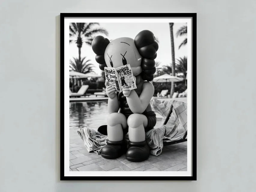 Kaws Cute Teddy Bear Black White