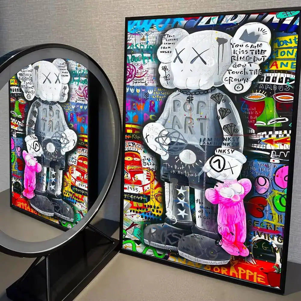 Kaws Graffiti Violent Teddy Bear Poster Print