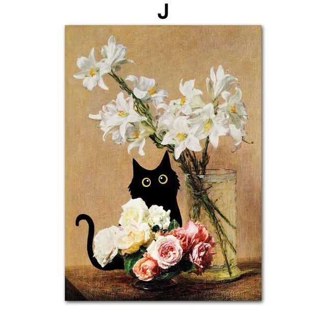 Funny Art Matisse Monet Black Cat Van Gogh