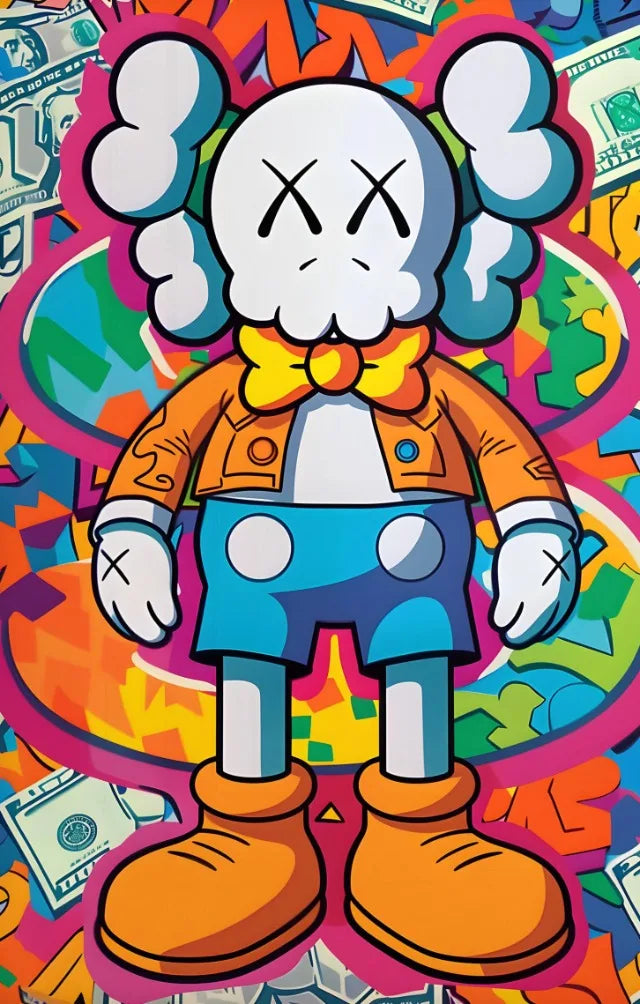 Kaws Graffiti Abstract Colorful Bear
