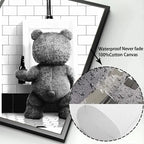 Black White Cute Bear Bathroom Decoration