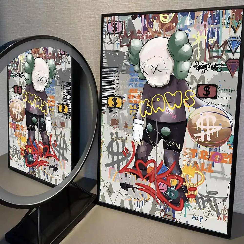 Kaws Graffiti Violent Teddy Bear Poster Print