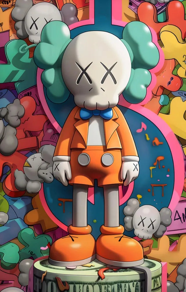 Kaws Graffiti Abstract Colorful Bear