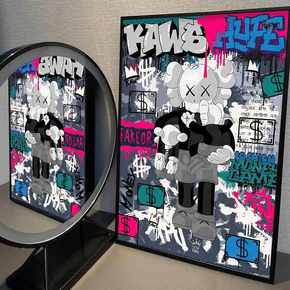 Kaws Graffiti Violent Teddy Bear Poster Print