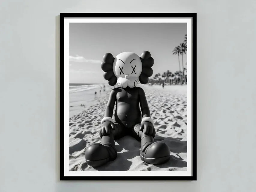Kaws Cute Teddy Bear Black White