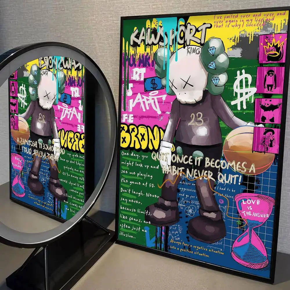 Kaws Graffiti Violent Teddy Bear Poster Print