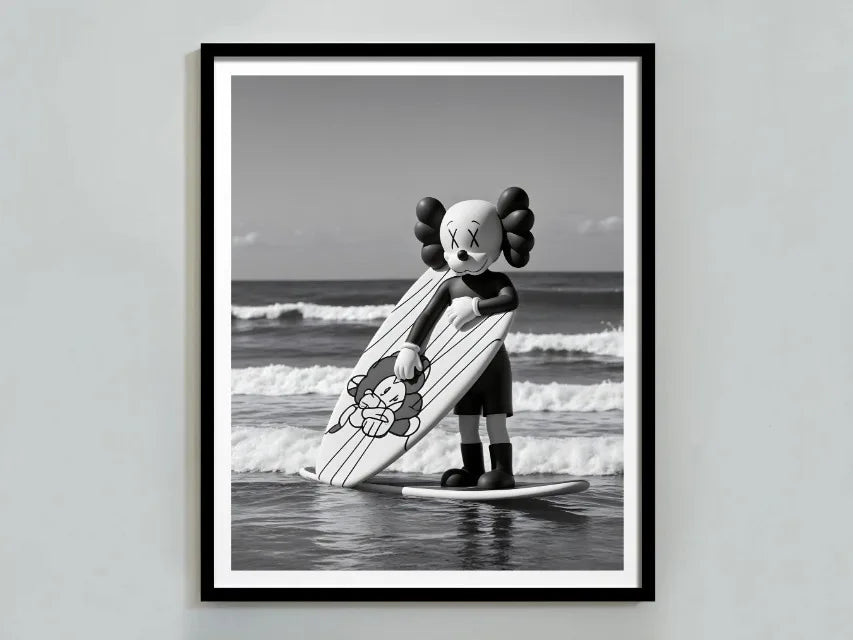 Kaws Cute Teddy Bear Black White