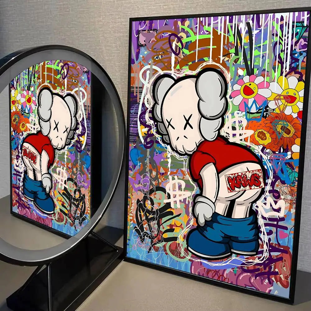 Kaws Graffiti Violent Teddy Bear Poster Print