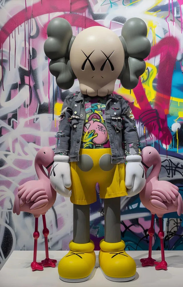 Kaws Graffiti Abstract Colorful Bear